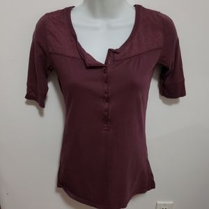 Mossimo dark purple henley shirt